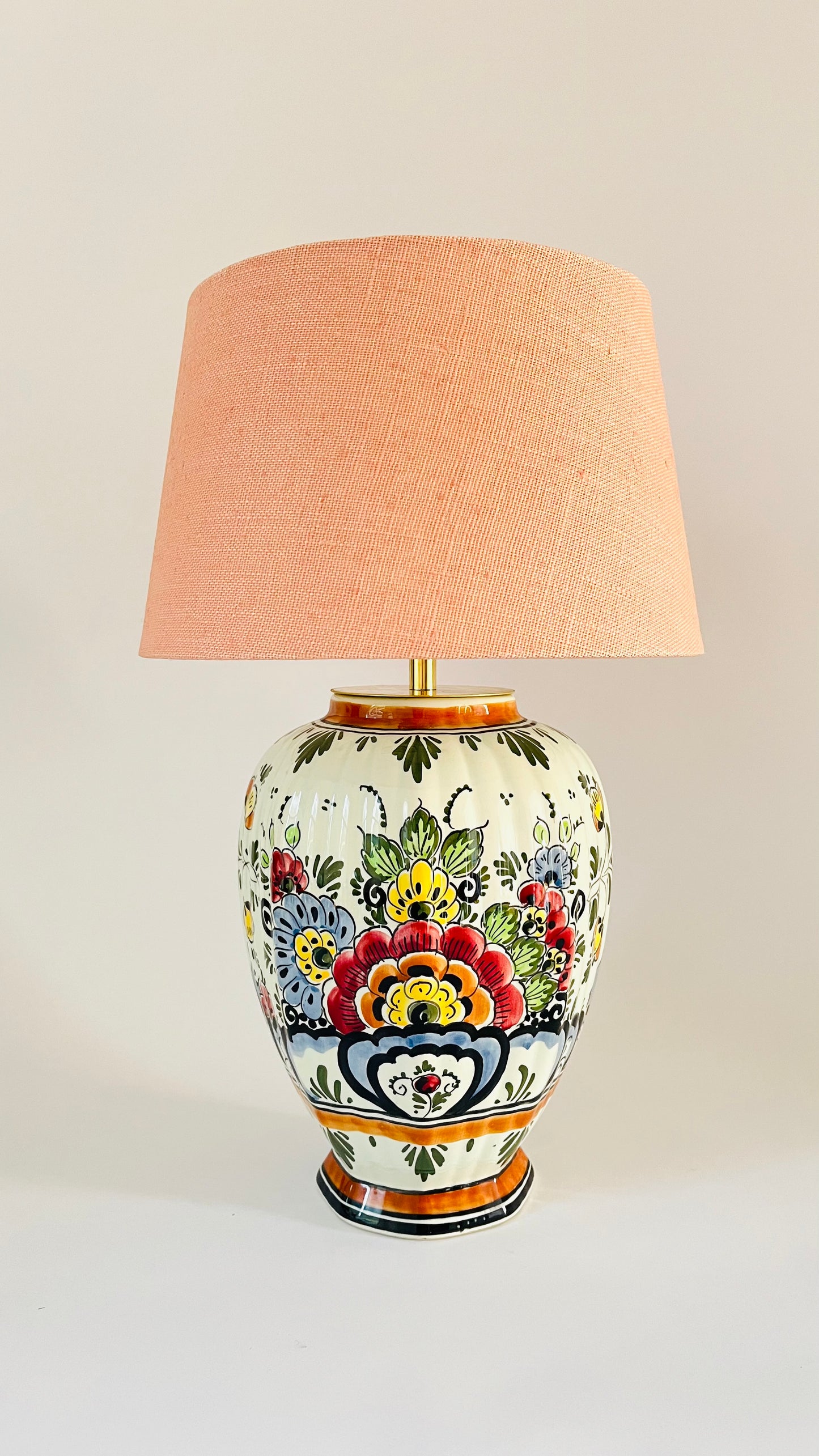 Antique Delft Polychrome Lamp