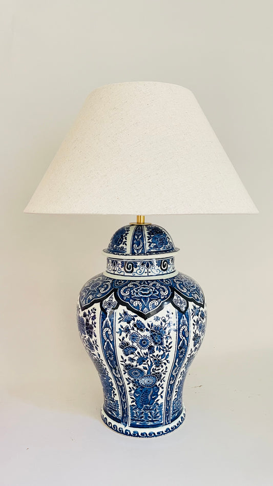 Antique Delft Boch Lamp - pre order for mid Aug