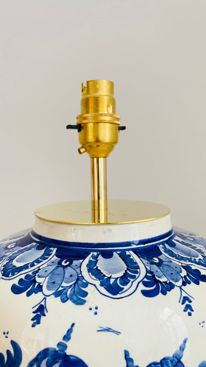 Large Antique Delft Table Lamp - pre order for mid Nov