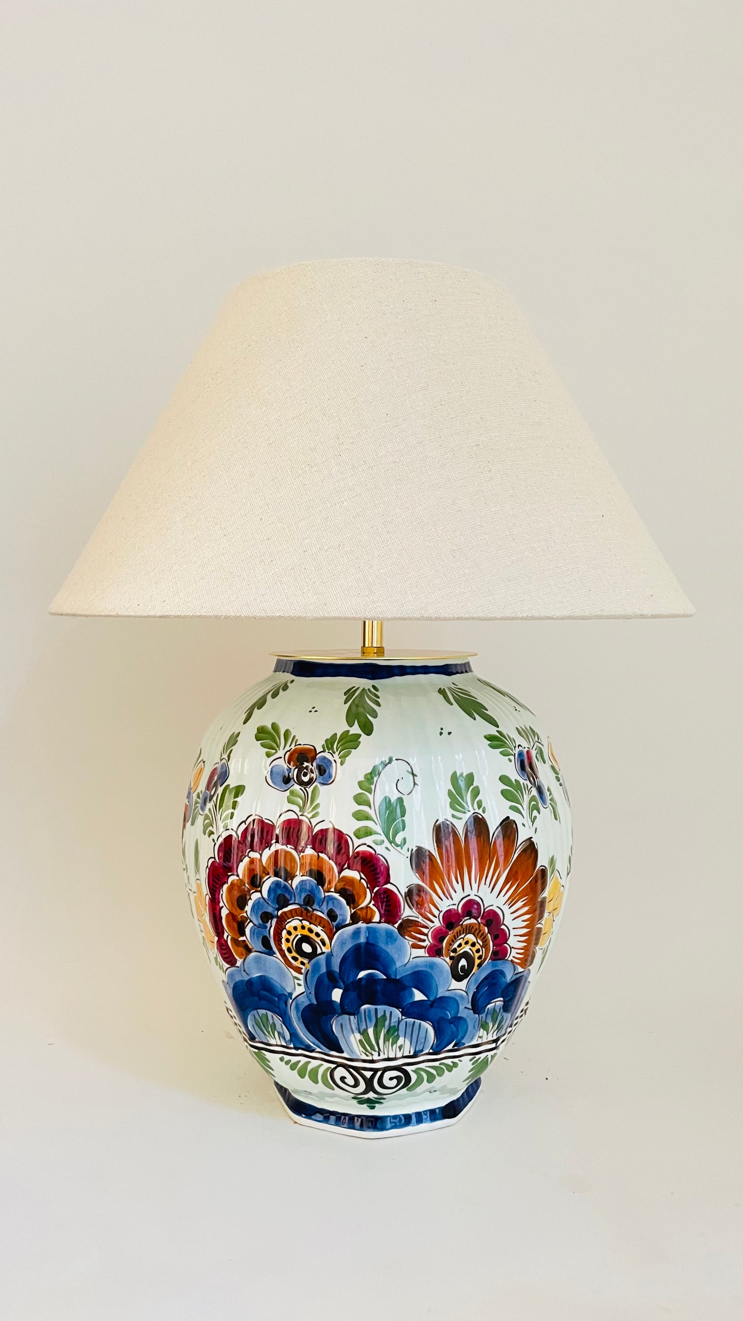 Antique Delft Polychrome Lamp - pre order for mid Aug