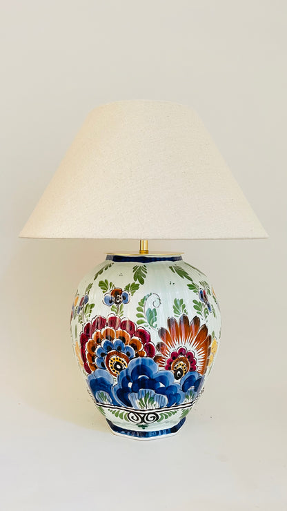 Antique Delft Polychrome Lamp - pre order for mid Aug