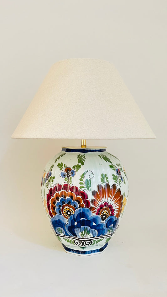 Antique Delft Polychrome Lamp - pre order for mid Aug