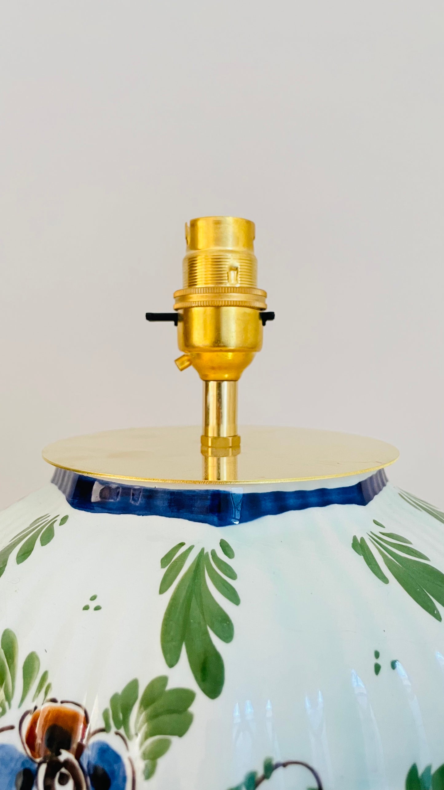 Antique Delft Polychrome Lamp - pre order for mid Aug