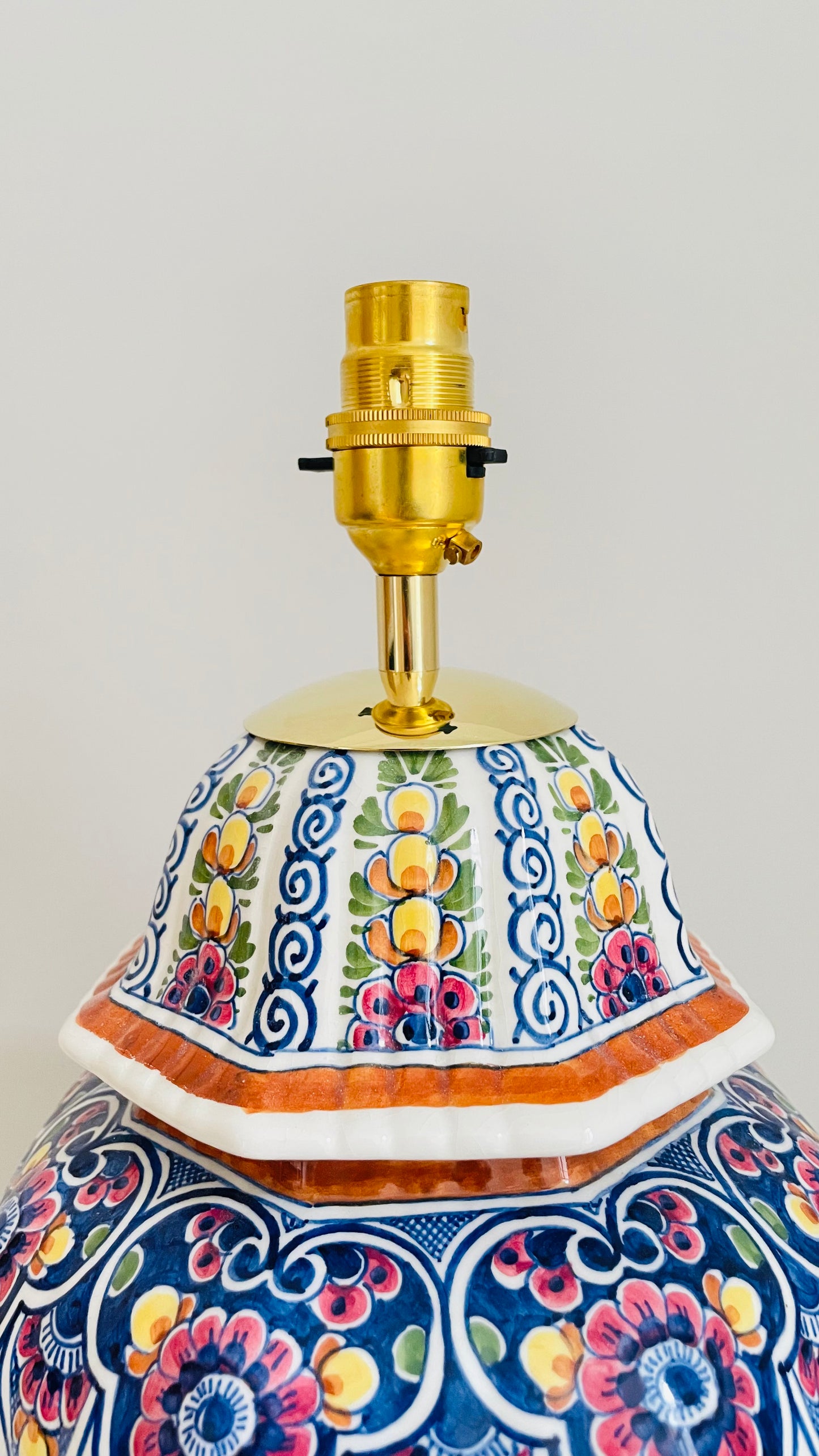 Antique Delft Polychrome Lamp - pre order for mid April