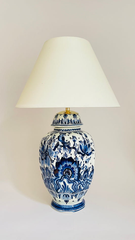 Antique Delft Table Lamp