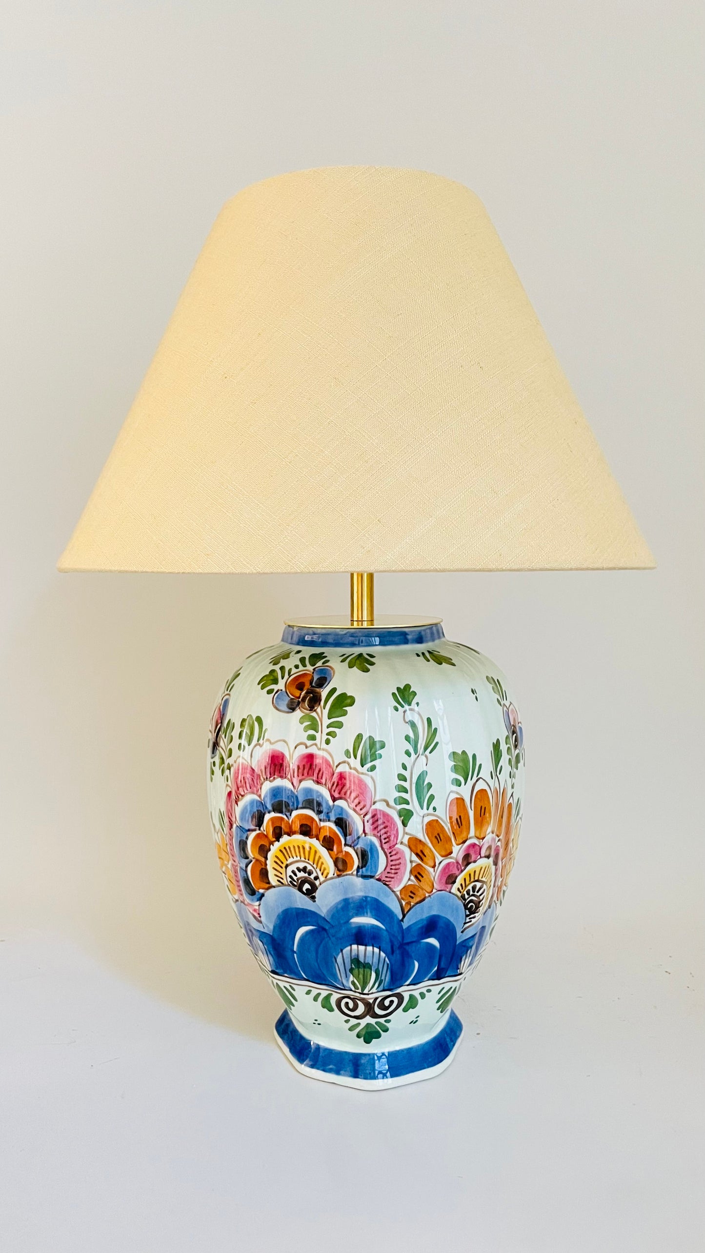 Antique Delft Polychrome Lamp - pre order for mid Aug