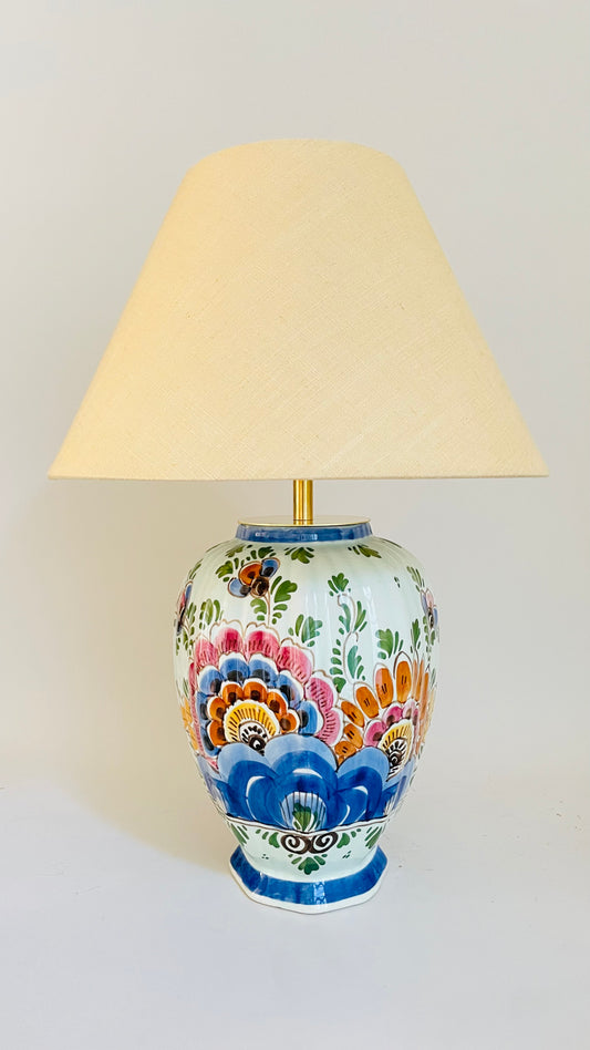 Antique Delft Polychrome Lamp - pre order for mid Aug