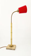 Load image into Gallery viewer, Bamboo and Terracotta Table Lamp - Red
