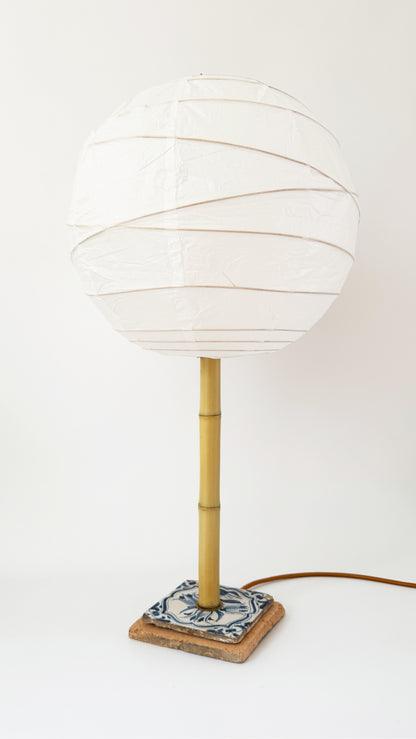 Delft and Bamboo Table Lamp
