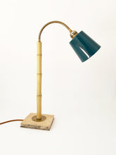 Load image into Gallery viewer, Bamboo and Terracotta Table Lamp - Blue
