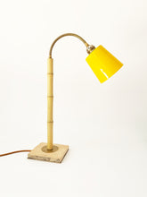 Load image into Gallery viewer, Bamboo and Terracotta Table Lamp - Yellow
