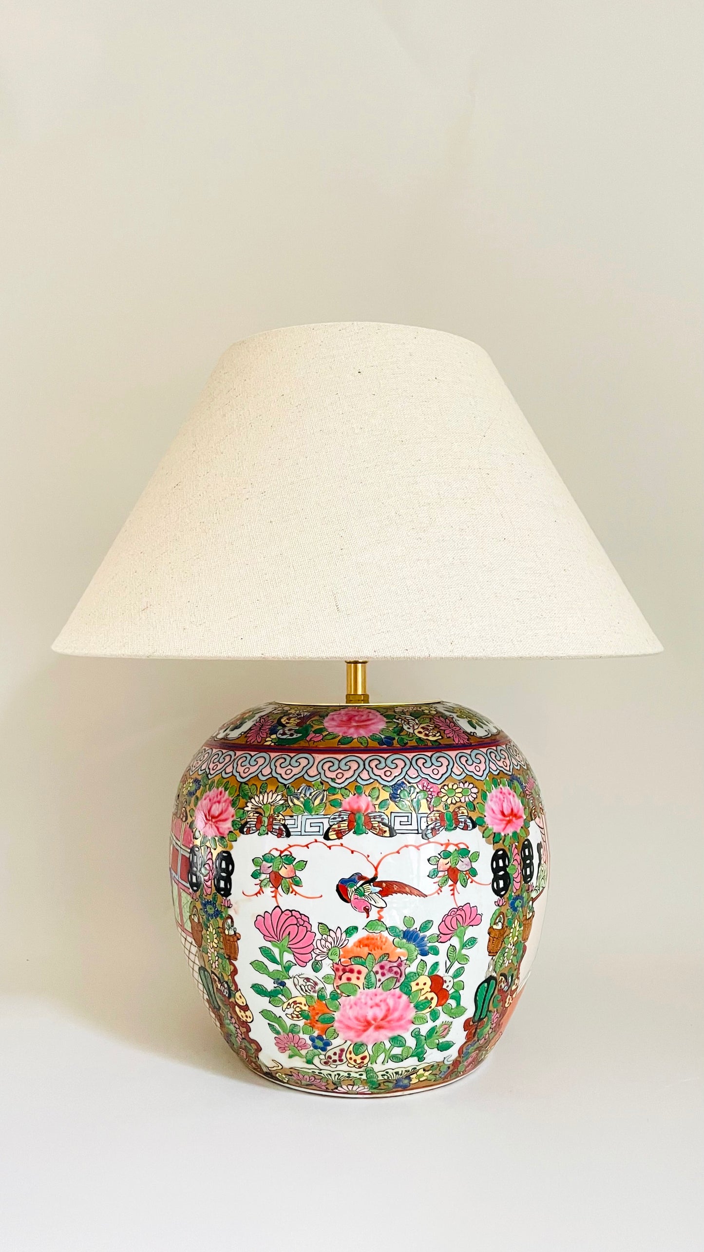 Antique Famile Rose Lamp - pre order for w/c Dec 19th