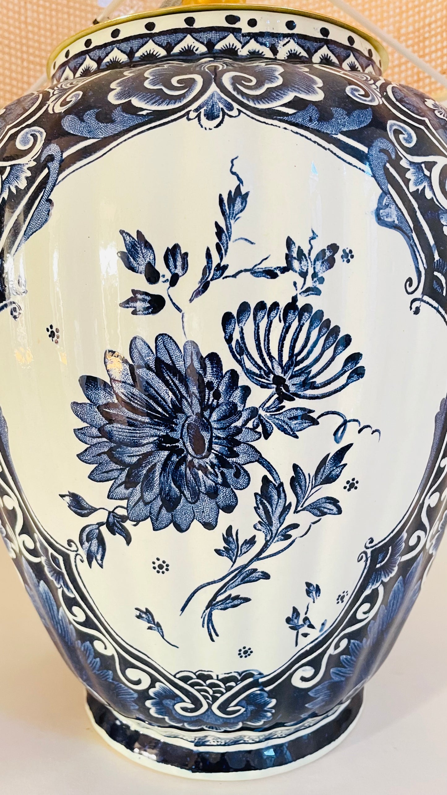 Extra Large Antique Delft Lamp - pre order for end of April