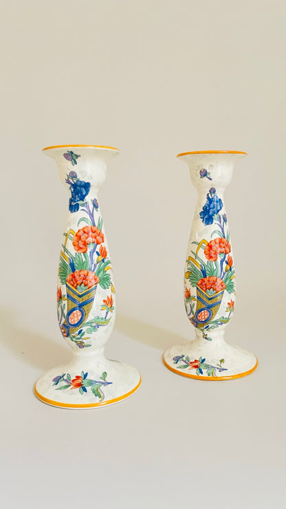 Pair of Vintage Crown Ducal Ware Candlesticks
