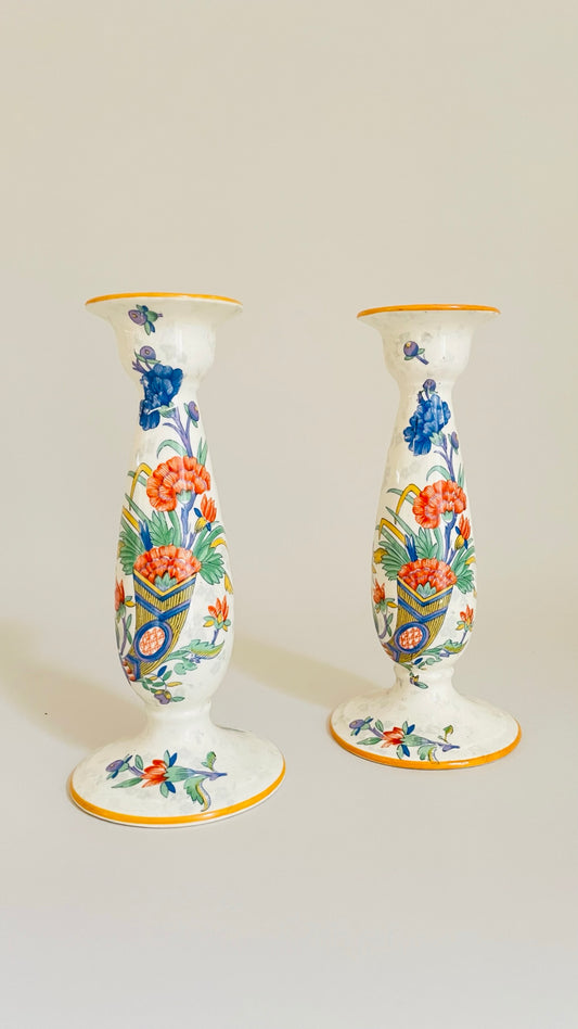 Pair of Vintage Crown Ducal Ware Candlesticks