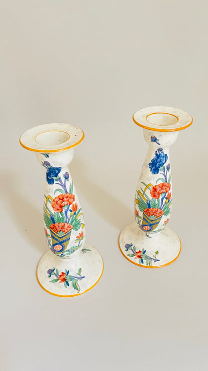 Pair of Vintage Crown Ducal Ware Candlesticks
