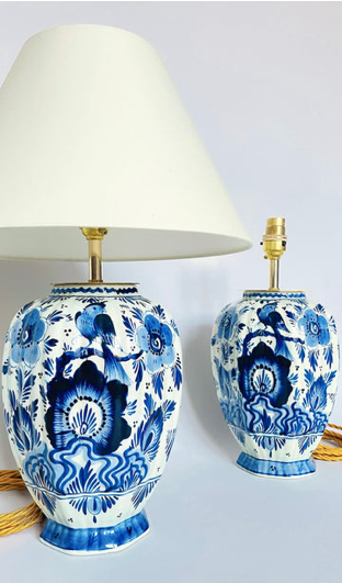 Antique Delft Blue Lamp - pre order for w/c Feb 21st
